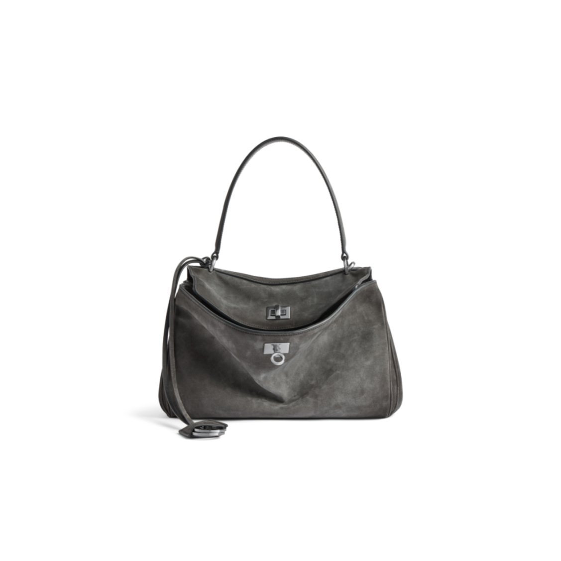 BALENCIAGA WOMEN'S RODEO HANDBAG SMALL IN STORM GREY 7897792AB4G1143 (27*20*10cm)